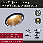 Paulmann LED-Einbauleuchte Cole (6,5 W, Schwarz/Gold, Warmweiß, 1 Stk.) | BAUHAUS