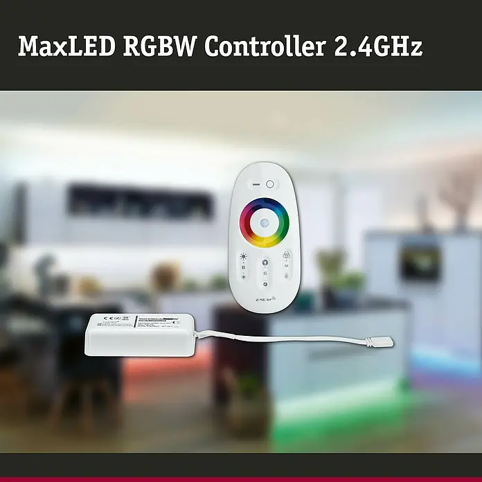 Paulmann MaxLED Controller Function MaxLED - B x H: 110 x 20 mm, Weiß - MaxLED RGBW Controller mit Fernbedienung. Der Controller ermöglicht eine einfache Steuerung von RGBW LED-Streifen für individuelle Beleuchtungseffekte.