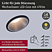 Paulmann LED-Einbauleuchte Cole (6,5 W, Schwarz/Silber, Warmweiß, 1 Stk.) | BAUHAUS