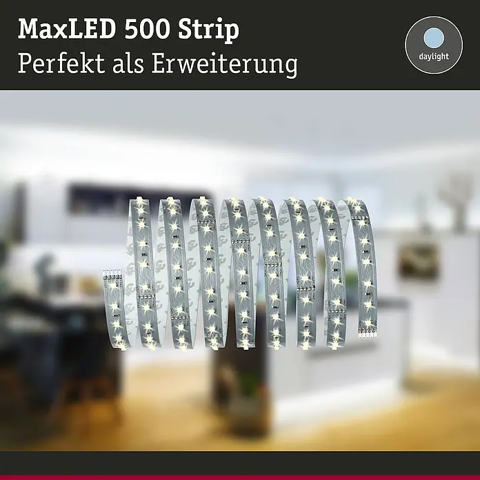 Paulmann MaxLED 500 LED-Band - Länge: 2,5 m, Lichtfarbe: Tageslichtweiß - MaxLED 500 Strip, perfekt als Erweiterung. Die LED-Lichtleiste sorgt für eine angenehme und helle Beleuchtung in jedem Raum.