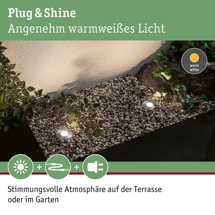 Paulmann Plug & Shine LED-Gartenspot Floor Mini (2,5 W, 24 V, IP65)