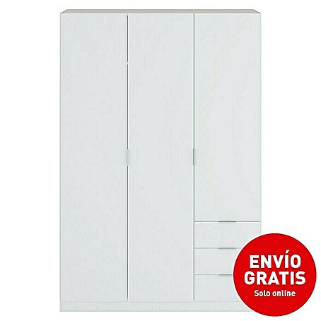 Armario para ropa Basic (L x An x Al: 52 x 121 x 180 cm, Blanco, Espesor: 15 mm)