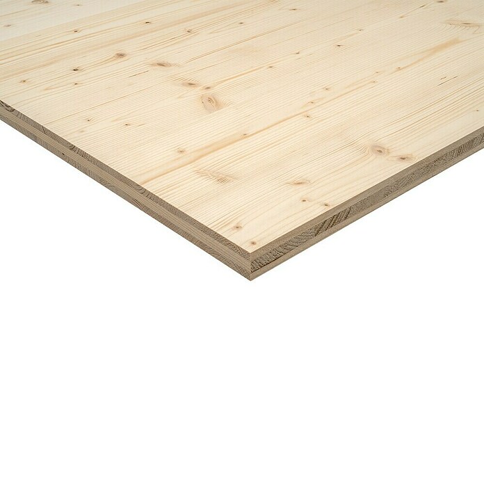 Massivholzplatte (Fichte, L x B x S: 2 500 x 2 050 x 27 mm) | BAUHAUS