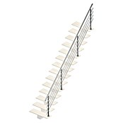 Sogem Escalera principal Kalea (Ancho: 85 cm, Recto, Altura de planta: 285,2 cm, Sioux White, Con barandilla) | BAUHAUS