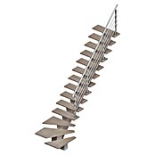 Sogem Escalera principal Kalea (Ancho: 85 cm, 1/4 espiral derecha, Altura de planta: 285,2 cm, Apache Grey, Con barandilla) | BAUHAUS