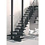 Sogem Escalera principal Gomera con barandilla (Valchromat® acabado óleo, Ancho: 85 cm, 1/4 espiral derecha, Altura de planta: 285,2 cm) | BAUHAUS
