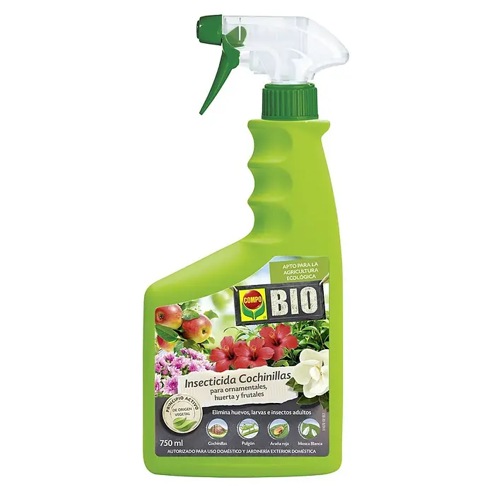 Compo Antiorugas biológico anti-cochinillas Bio - 750 ml - Una botella de insecticida Compo Bio para el control de plagas en el jardín, apto para plantas ornamentales, hortícolas y frutales.