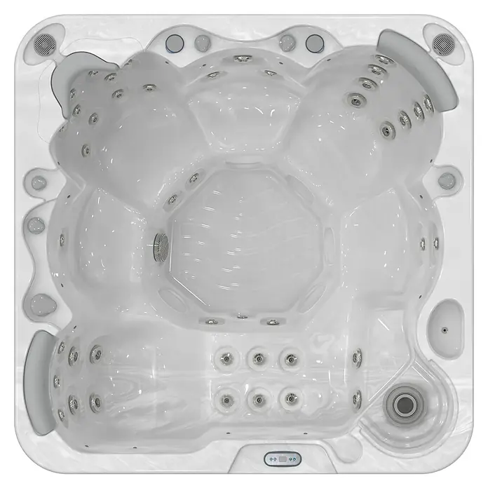 Camargue Außen-Whirlpool Havana 2 - 200 x 200 x 91 cm, Grau/Weiß, Max. Personenzahl: 6 - Ein luxuriöser Whirlpool mit zahlreichen Düsen für ein entspannendes Massageerlebnis und stilvollem Design für den Innen- und Außenbereich.