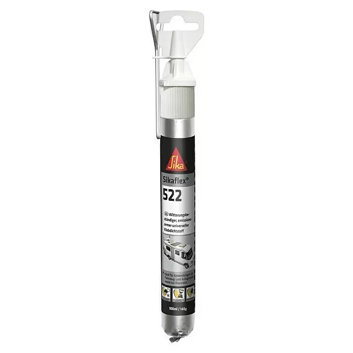 Sika Dichtmasse Sikaflex 522 - Weiß, 100 ml, Kartusche - Weiße und schwarze Tube Sika Sikaflex 522 universeller Kleb- und Dichtstoff für Fahrzeuge und Reparaturen.