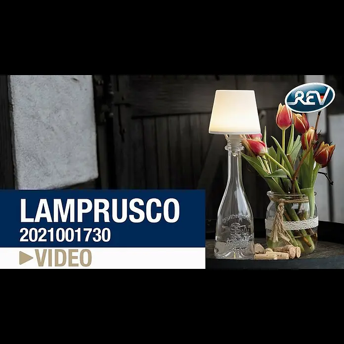 REV LED-Flaschenleuchte mit Akku Lamprusco - 2 W, Warmweiß, Ø x H: 11,5 x 13,8 cm, Weiß, Akkubetrieben - Lamprusco Flaschenleuchte - REV Ritter / 2021001730