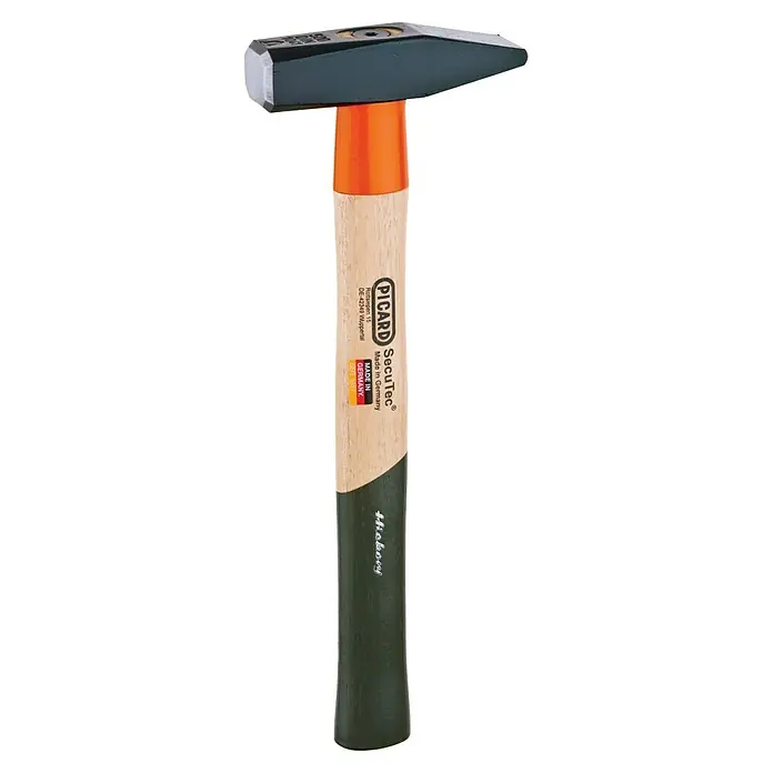 Picard Schlosserhammer SecuTec® - Gewicht Kopf: 500 g, Holz Hickory - Abbildung eines Picard SecuTec® Hammers mit Hickory-Griff, ein Werkzeug Made in Germany für professionelle Handwerker und Heimwerker.