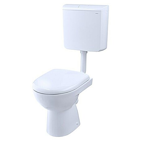 Geberit Renova Stand-WC-Kombination (Spülrandlos, Ohne Spezialglasur, Spülform: Tief, WC Abgang: Waagerecht, Weiß)