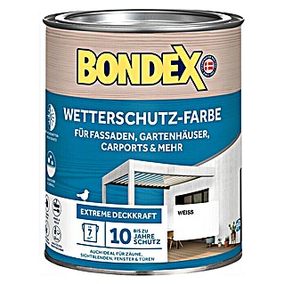 Bondex Wetterschutzfarbe (Weiß, Seidenglänzend, 750 ml)