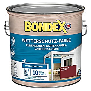 Bondex Wetterschutzfarbe RAL 3004 (Purpurrot, Seidenglänzend, 2,5 l)