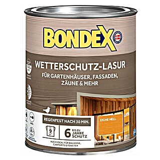Bondex Holzlasur Wetterschutz-Lasur (Eiche Hell, 750 ml, Seidenglänzend)