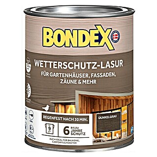 Bondex Holzlasur Wetterschutz-Lasur (Dunkelgrau, 750 ml, Seidenglänzend)