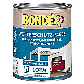 Bondex Wetterschutzfarbe RAL 3004 (Purpurrot, Seidenglänzend, 750 ml)