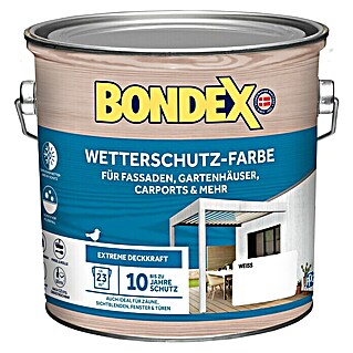 Bondex Wetterschutzfarbe (Weiß, Seidenglänzend, 2,5 l)