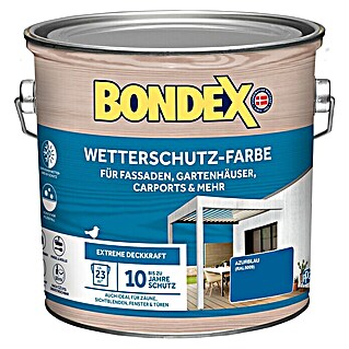 Bondex Wetterschutzfarbe RAL 5009 (Azurblau, Seidenglänzend, 2,5 l)