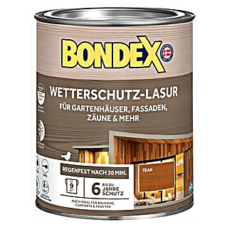 Bondex Holzlasur Wetterschutz-Lasur (Teak, 750 ml, Seidenglänzend)