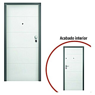 Solid Elements Puerta de entrada interior Acorazada (80 x 204 cm, Apertura según normativa: Izquierda, Blanco lacado 400)