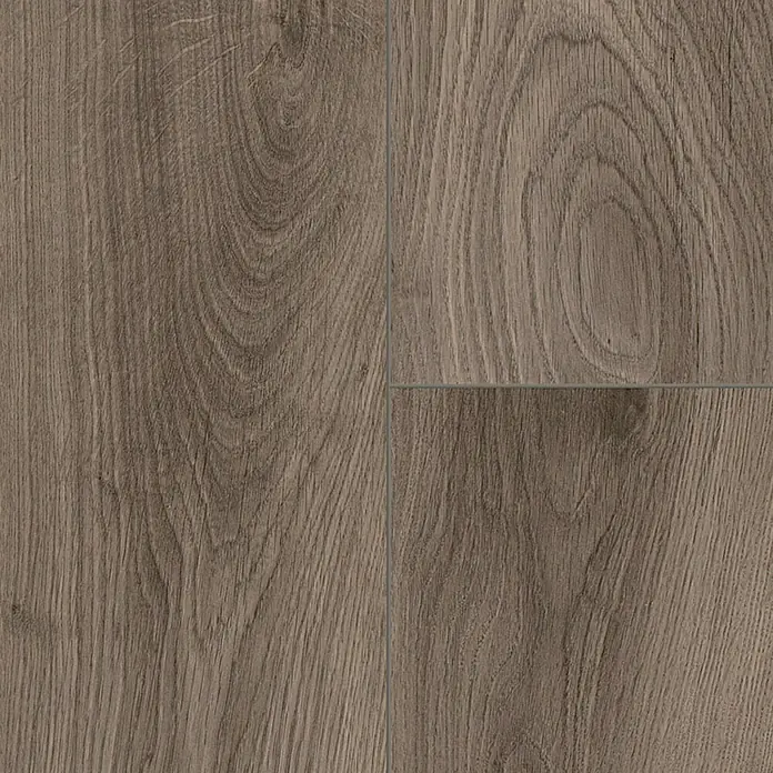 Krono Original Laminat Atlantic 12 - Steelworks Oak, Landhausdiele, 1.288 x 195 x 12 mm - Nahaufnahme von Laminatboden mit natürlicher Holzmaserung, ideal für moderne Innenräume.