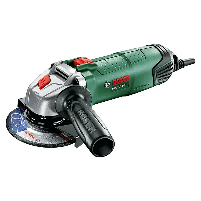 Bosch Universal Amoladora angular eléctrica Grind 750-115 - 750 W, Diámetro disco: 115 mm, 12.000 r.p.m. - Amoladora angular Bosch PWS 750-115, una herramienta potente para tareas de esmerilado con un diseño ergonómico y una carcasa robusta para uso profesional.
