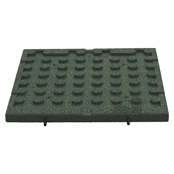 Fallschutzmatte inkl. Steckverbindung - Grün, 50 x 50 x 3 cm - Diese Ansicht zeigt die detaillierte Textur und das Design des Gummiplatten-Bodenbelags, der sich ideal für Spielplätze und andere Bereiche eignet.