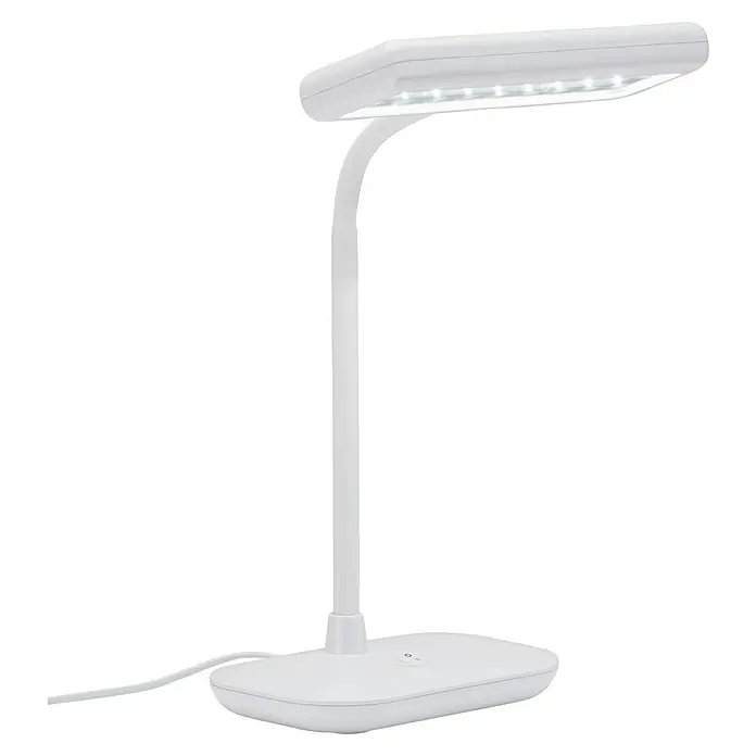 Briloner LED-Tischleuchte Daylight - 8 W, L x B x H: 23 x 12 x 44 cm, Weiß, Tageslichtweiß - Weiße Schreibtischlampe mit LED-Beleuchtung. Perfekt für Büro oder Arbeitszimmer, bietet sie helles, fokussiertes Licht und stilvolles Design.