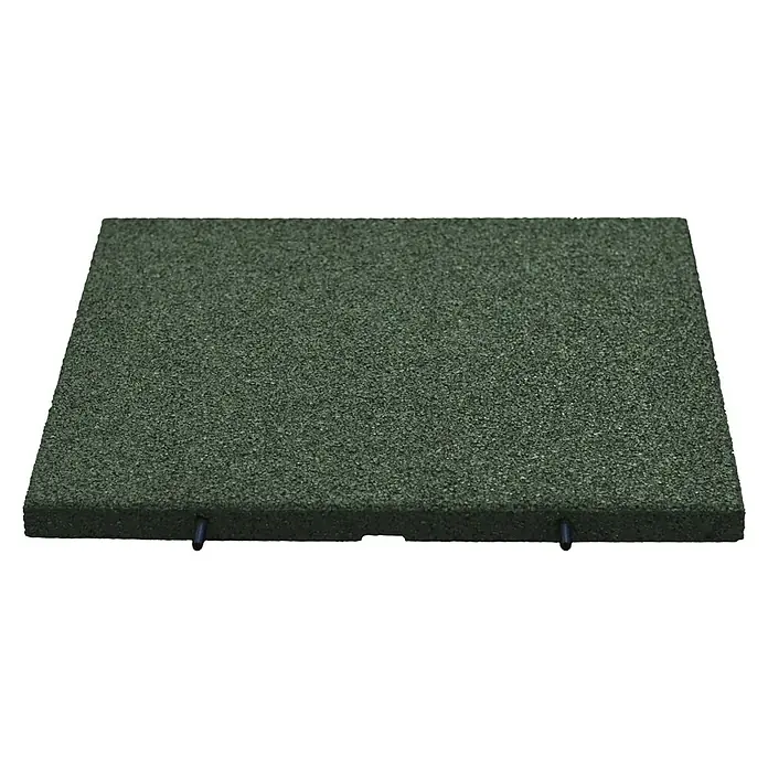 Fallschutzmatte inkl. Steckverbindung - Grün, 50 x 50 x 3 cm - Gummifliese für Spielplätze: Robuster Fallschutz mit dunkler, körniger Oberfläche für sicheres Spielen im Freien.