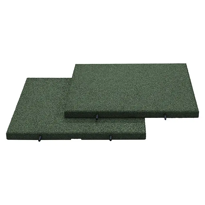 Fallschutzmatte inkl. Steckverbindung - Grün, 50 x 50 x 3 cm - Grüne Gummifliesen zur sicheren Gestaltung von Spielplätzen und Sportbereichen, die Stoßdämpfung und Rutschfestigkeit bieten.