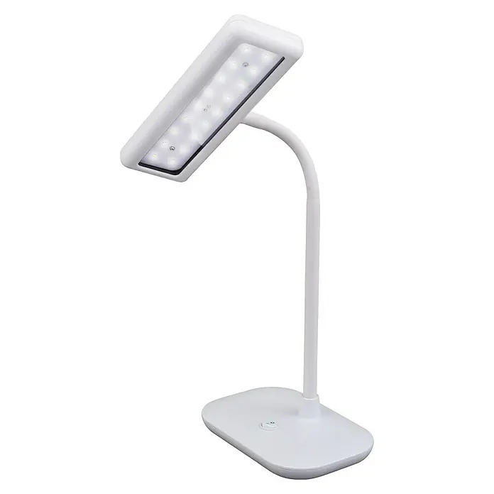 Briloner LED-Tischleuchte Daylight - 8 W, L x B x H: 23 x 12 x 44 cm, Weiß, Tageslichtweiß - Tischleuchte mit LED-Panel, flexibel einstellbar und ideal für Schreibtisch oder Nachttisch. Elegantes, weißes Design.