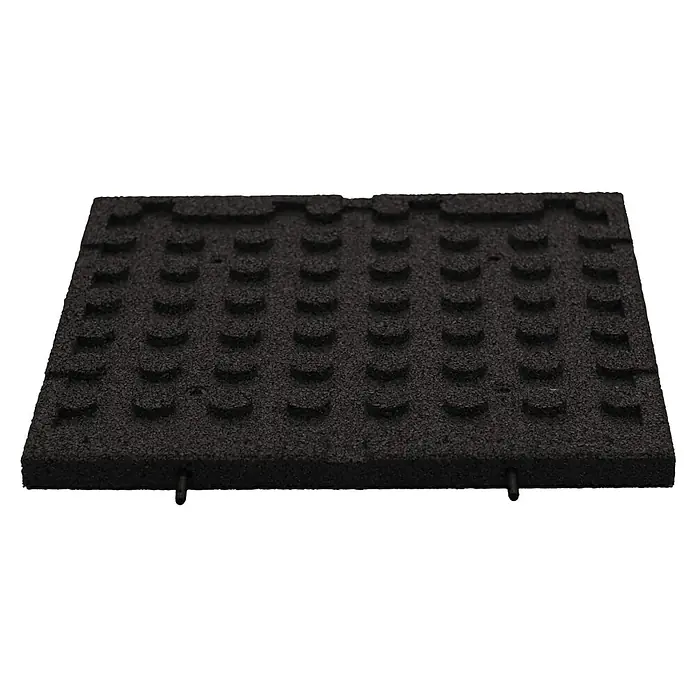 Fallschutzmatte inkl. Steckverbindung - Anthrazit, 50 x 50 x 3 cm - Schwarze Bodenfliese mit Noppenmuster für sichere und rutschfeste Oberflächen, ideal für verschiedene Anwendungen.