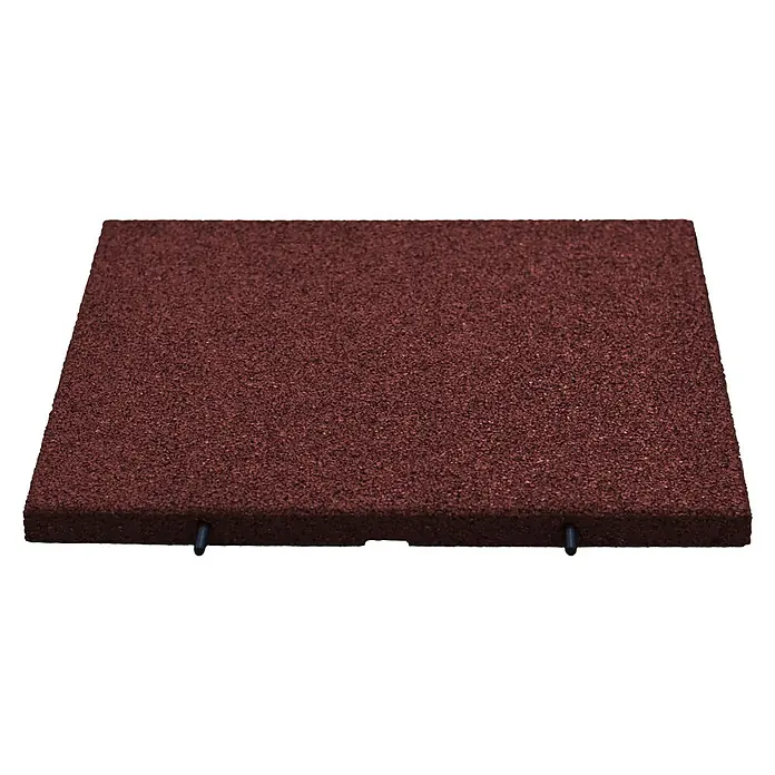 Fallschutzmatte inkl. Steckverbindung - Rot, 50 x 50 x 3 cm - Quadratische, rote Gummifliese für den Außenbereich, ideal für Spielplätze und Terrassen, stoßdämpfend und sicher.