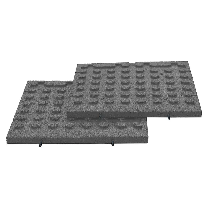 Fallschutzmatte inkl. Steckverbindung - Grau, 50 x 50 x 3 cm - Graue Bodenelemente mit Noppenoberfläche, ideal für sichere und komfortable Bodenbeläge in verschiedenen Umgebungen.