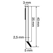 Primo Flachleiste mit Dichtlippe (0,97 m x 2,5 mm x 40 mm, Weiß) | BAUHAUS