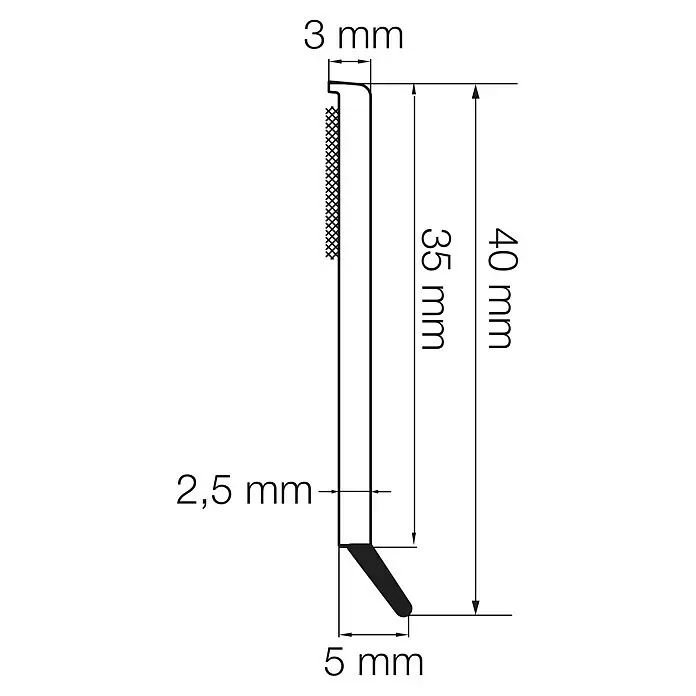 Primo Flachleiste mit Dichtlippe1,47 m x 2,5 mm x 40 mm, Weiß