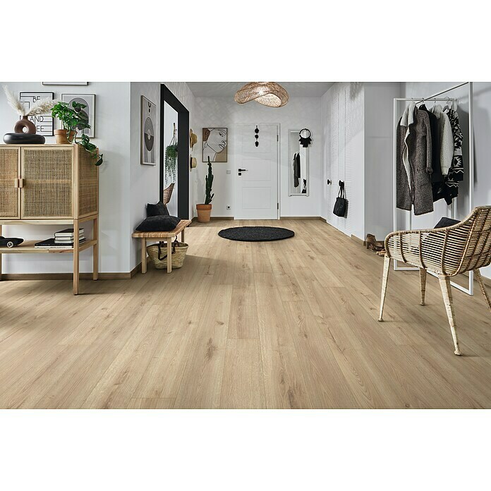 LOGOCLIC Aquaprotect Laminat Summer Breeze Oak (2.003 x 195 x 8 mm, Landhausdiele, Summer Breeze Oak) | BAUHAUS