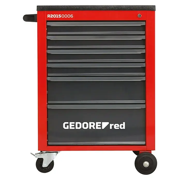 Gedore red Werkstattwagen Mechanic - Ohne Werkzeug, Anzahl Schubladen: 6 Stk. - Werkzeugwagen Gedore red mit sieben Schubladen, rot und schwarz.