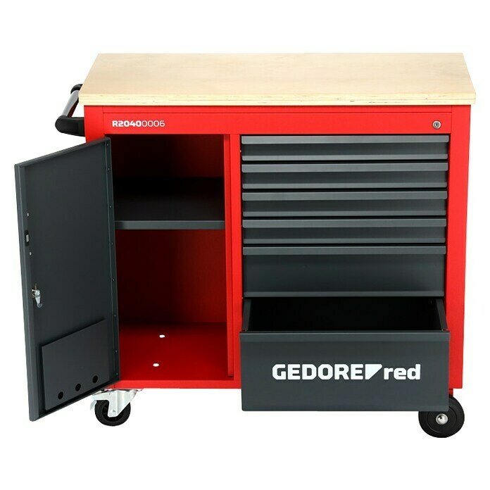 Gedore red Werkstattwagen Mechanic Plus (Ohne Werkzeug, Anzahl Schubladen:  6 Stk., Anzahl Fächer: 1) | BAUHAUS