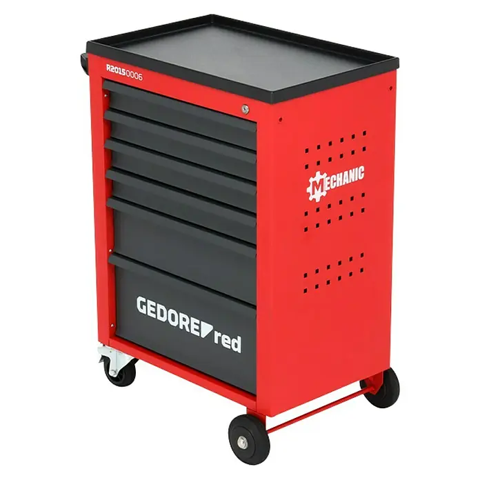 Gedore red Werkstattwagen Mechanic - Ohne Werkzeug, Anzahl Schubladen: 6 Stk. - Gedore Red Werkstattwagen mit mehreren Schubladen und robuster Arbeitsfläche, ideal für Werkstatt und Garage.