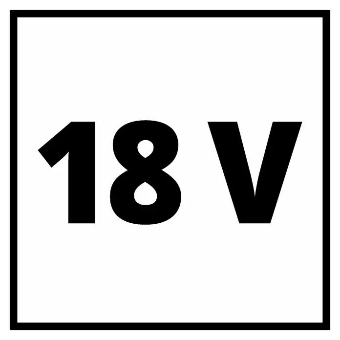 Einhell PXC 18V Llave de impacto de batería IMPAXXO 18/230 - 18 V, Sin batería, 230 Nm - Imagen de una batería con la inscripción "18 V", que indica la tensión de la batería.