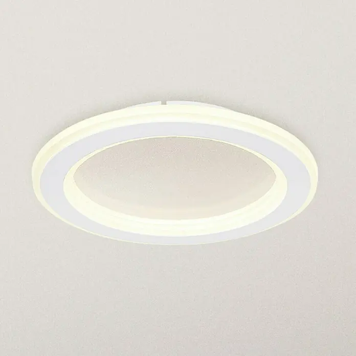Globo LED-Deckenleuchte rund TINI - 18 W, Ø x H: 29,7 x 4,7 cm, Weiß, Neutralweiß - Weiße LED-Deckenleuchte in Ringform, die ein modernes und helles Ambiente schafft. Perfekt für jeden Raum, der eine stilvolle Beleuchtung benötigt.