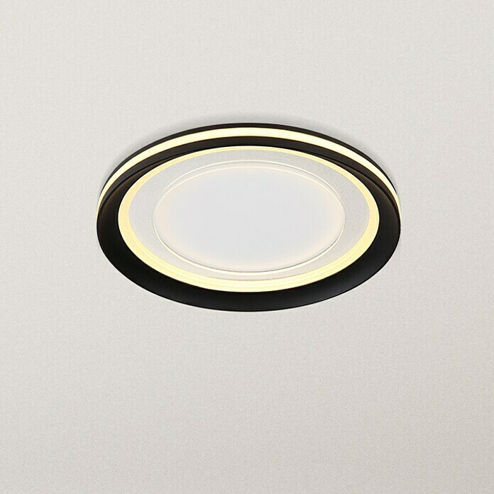 Eglo LED-Deckenleuchte rund NIEVES 1 (19,5 W, Ø x H: 410 mm x 6,5 cm, Weiß/Gold,  Warmweiß) | BAUHAUS