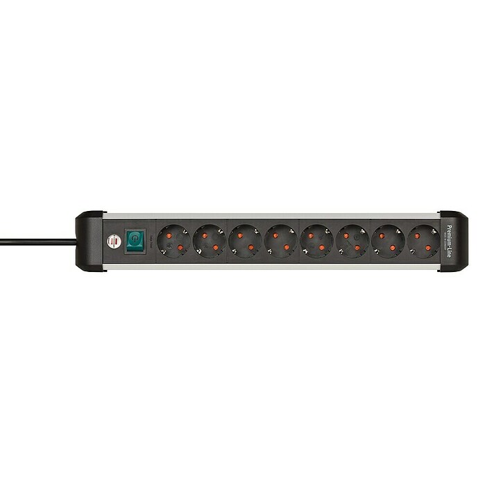 Brennenstuhl Premium-Alu-Line Stekkerdoos 8-voudig (Kabellengte: 3 m) | BAUHAUS