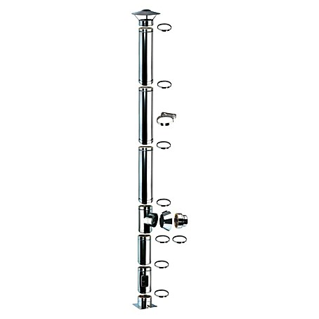 Bertrams Kaminrohr-Set Doppelwanding (19 -tlg., L x Ø: 4500 x 180 mm, Edelstahl)