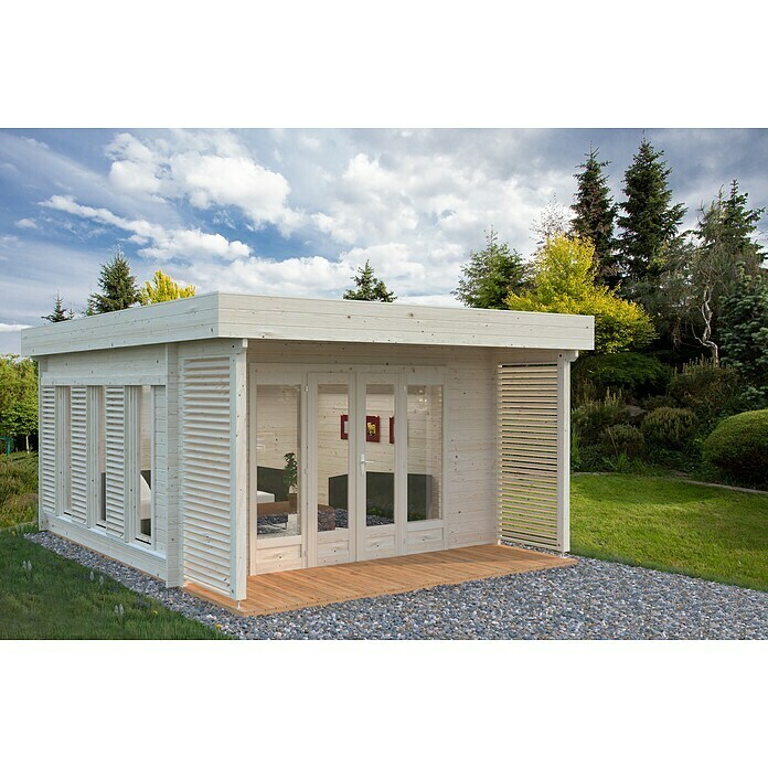 Palmako Gartenhaus Caroline (Außenmaß inkl. Dachüberstand (B x T): 434 x 544 cm, Holz, Transparent) | BAUHAUS