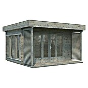 Palmako Gartenhaus Caroline (Außenmaß inkl. Dachüberstand (B x T): 434 x 430 cm, Holz, Grau) | BAUHAUS