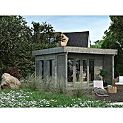 Palmako Gartenhaus Caroline (Außenmaß inkl. Dachüberstand (B x T): 434 x 430 cm, Holz, Grau) | BAUHAUS