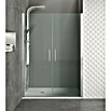 GME Mampara de ducha frontal Open Combi I (80 x 195 cm, Espesor de vidrio: 6 mm, Plata brillo, An x Al: 80 (40/40) x 195 cm) | BAUHAUS